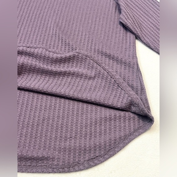 Chaser Thermal Waffle Knit Purple Women's Top Long Sleeve Shirt Size Large - Picture 12 of 14